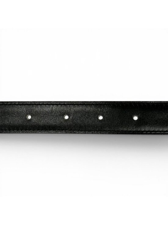 Hermes Vintage Leather Silver Martin Margiela Era Logo Belt Black Brown 65